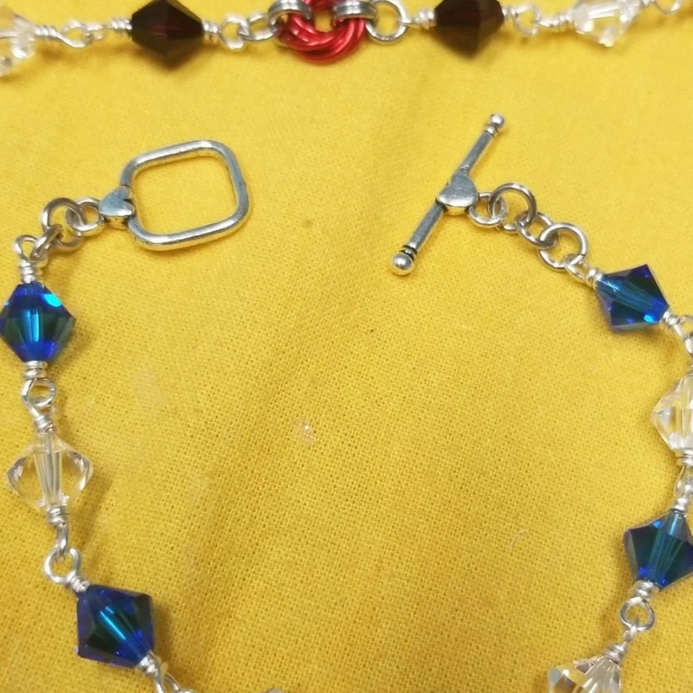 Crystal Sapphire Rosette Bracelet!